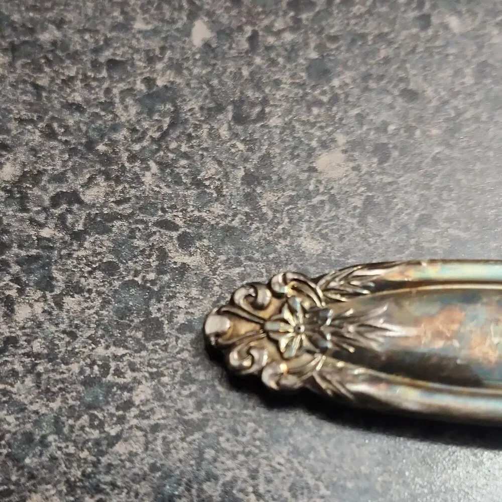Nickel Silver Japan Ornate Floral Pattern Spoon